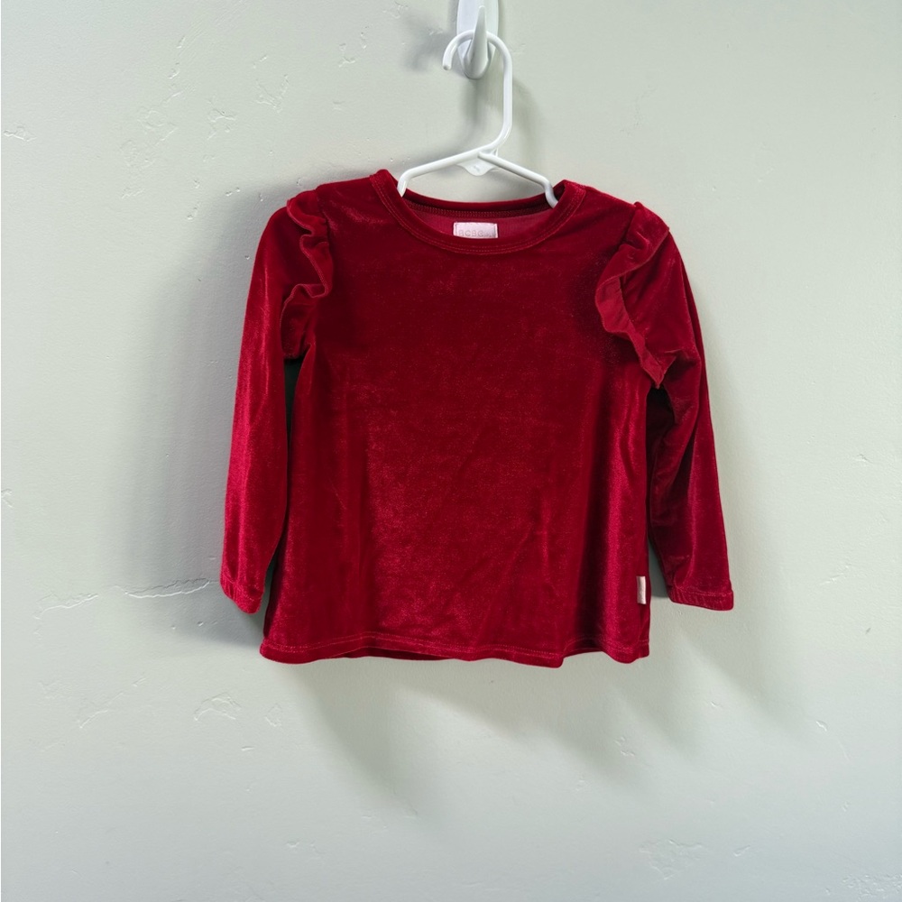 BCBGirls Red Velvet Long Sleeve Top